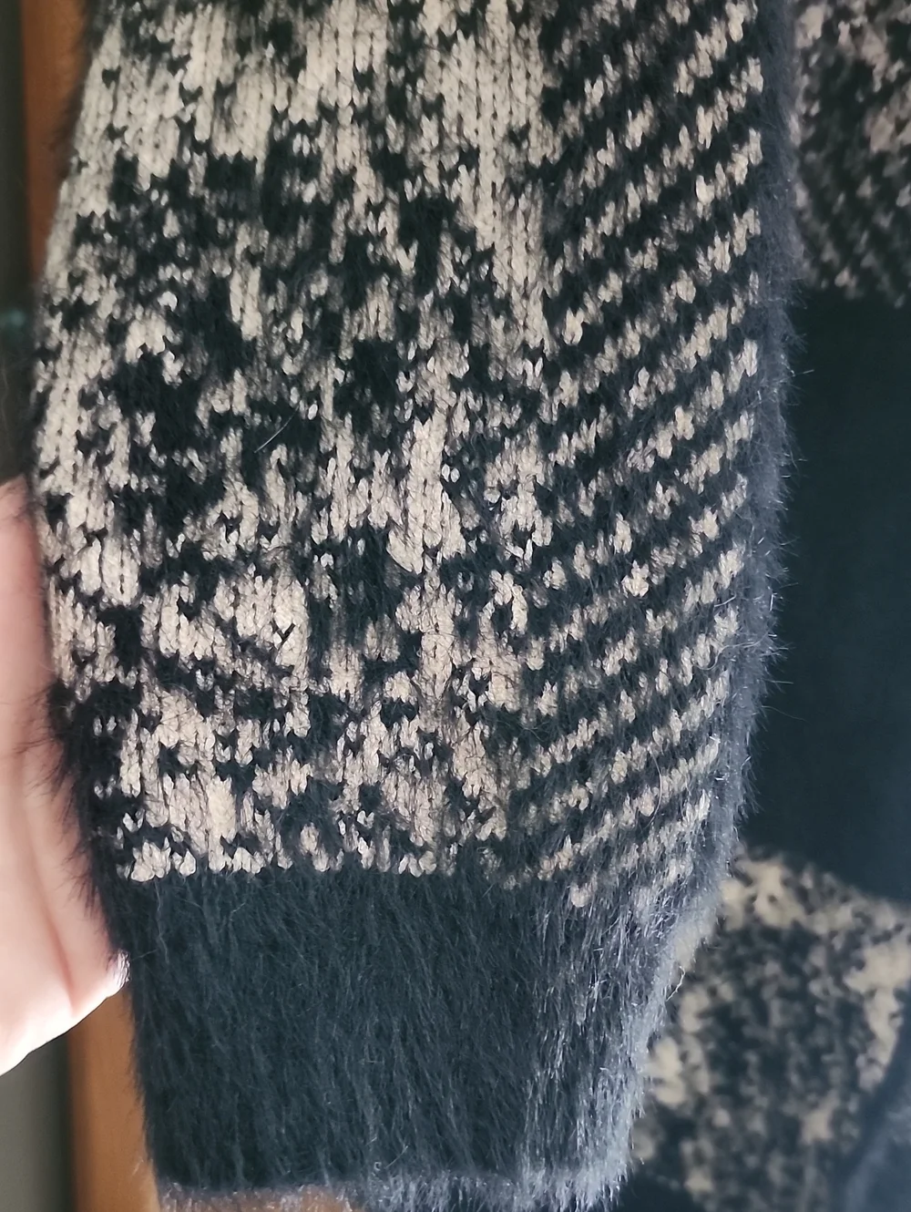 Cozy Black & Cream Open-Front Plaid Cardigan Sweater